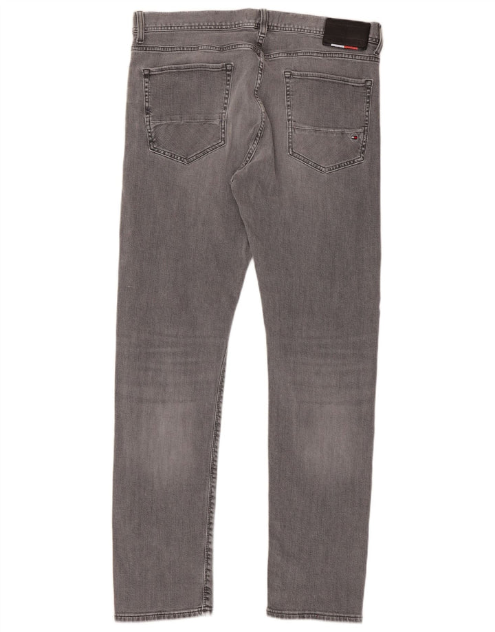 Tommy Hilfiger Herren Slim Jeans W36 L32 Graue Baumwolle