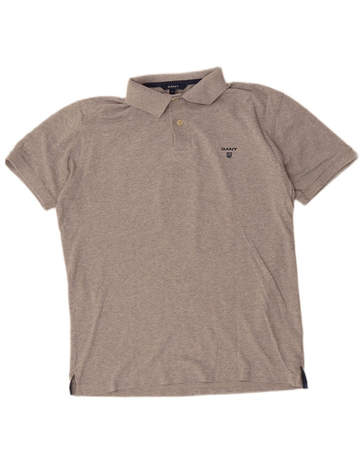 Gant Herren-Poloshirt aus mittelgrauer Baumwolle