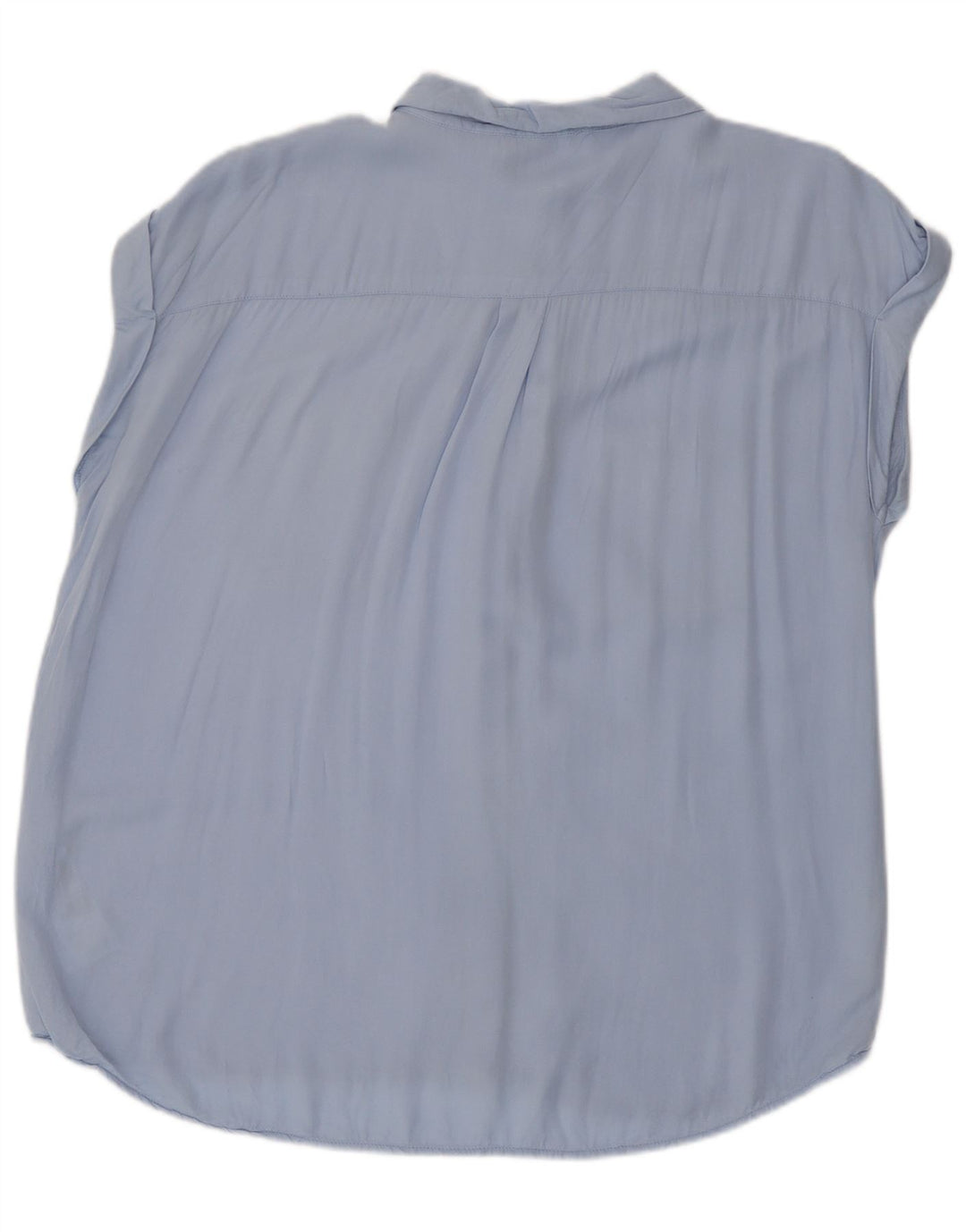 Oasis Damen ärmellose Hemdbluse UK 14 Große blaue Viskose