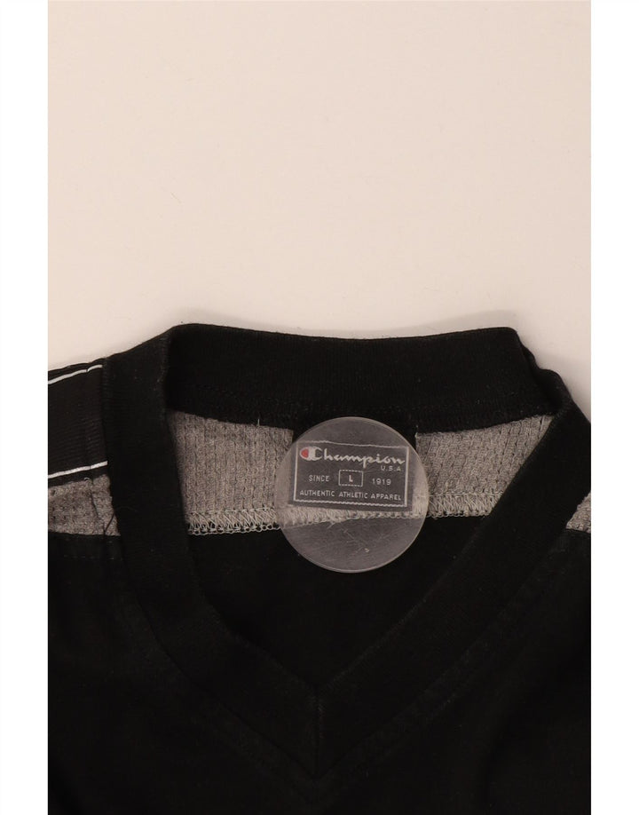 Champion Herren-T-Shirt mit Grafik, groß, Schwarz, Farbblock