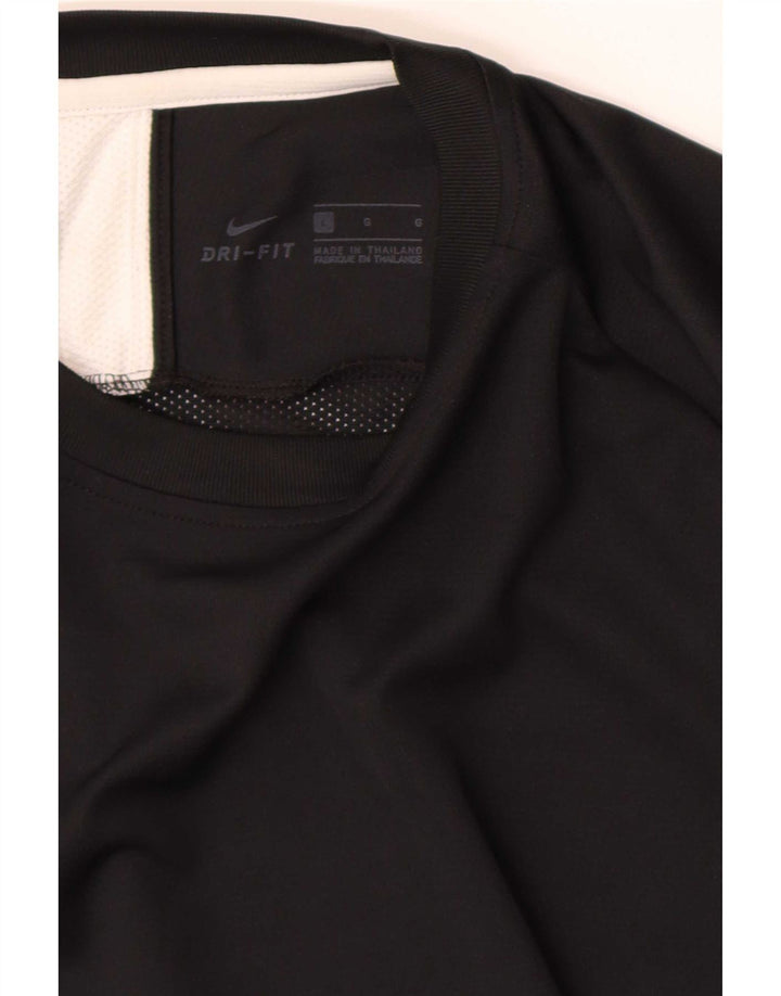 Nike Herren Dri Fit T-Shirt Top Large Schwarz Colourblock