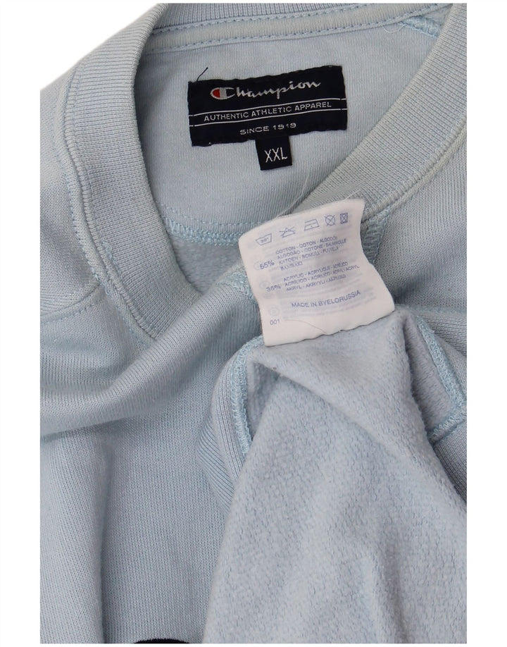 Champion Herren-Sweatshirt mit Grafik, 2XL, blaue Baumwolle