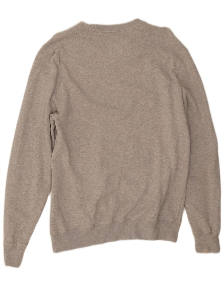 Jack Wills Herren-Sweatshirt mit Grafik, mittelgrau gesprenkelte Baumwolle