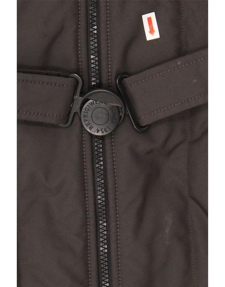 Refrigiwear Wattierter Damenmantel mit Kapuze IT 46 Large Khaki Nylon