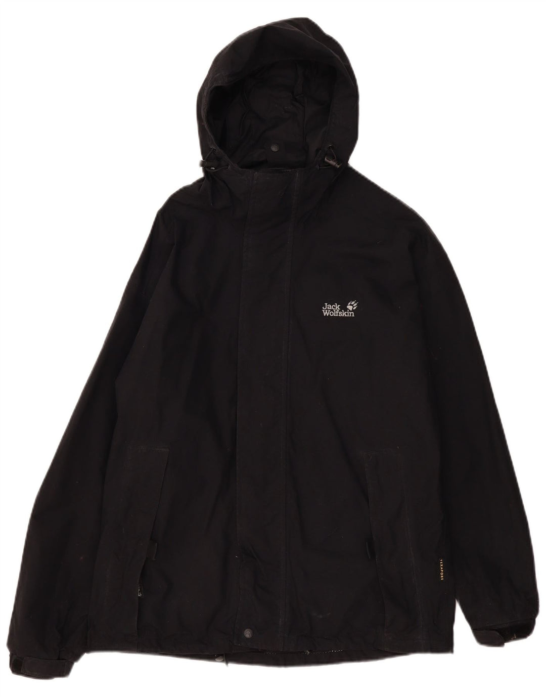 Jack Wolfskin Herren-Regenjacke mit Kapuze, UK 36/38, mittelschwarz, Polyamid