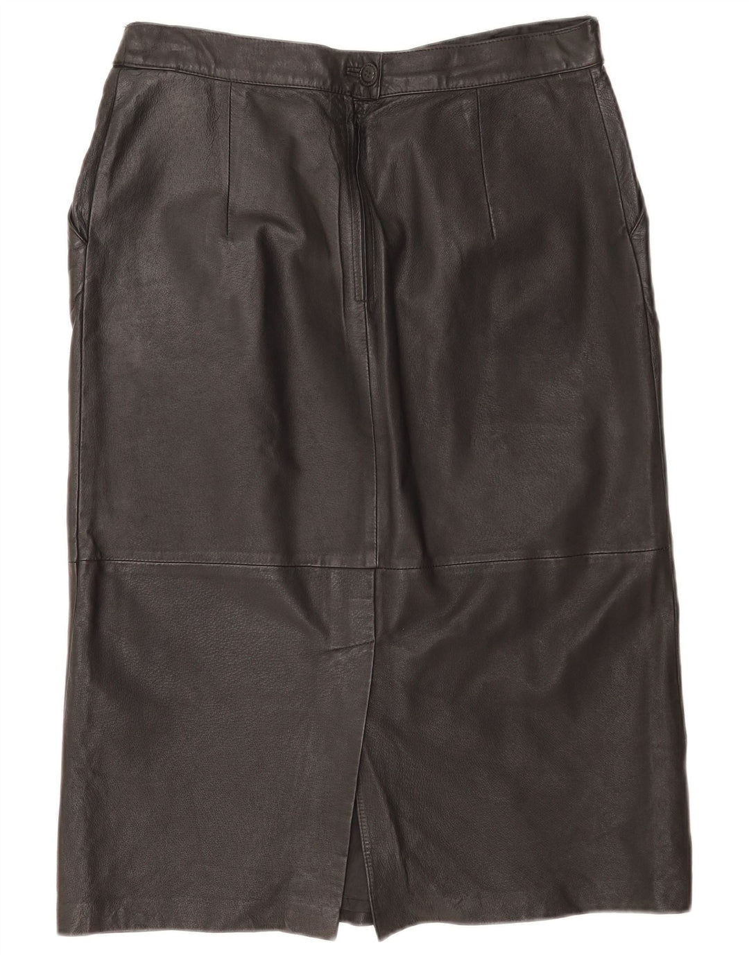 Vintage Damen Lederrock IT 44 Medium W32 Schwarzes Leder