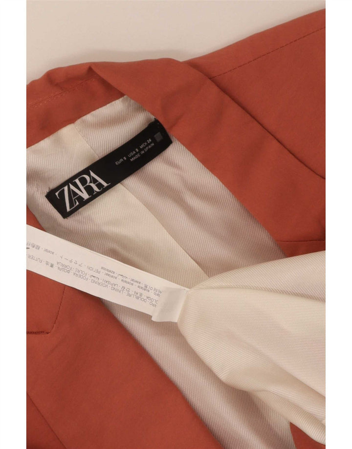 Offene Blazerjacke für Damen von Zara, Gr. 10, Größe S, Orange, Acetat