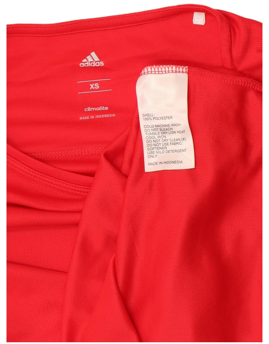 Adidas Damen Climalite T-Shirt Top UK 6 XS Rot Polyester
