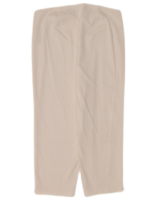 Marks & Spencer Damen Caprihose UK 14 Large W32 L22 Weiße Baumwolle