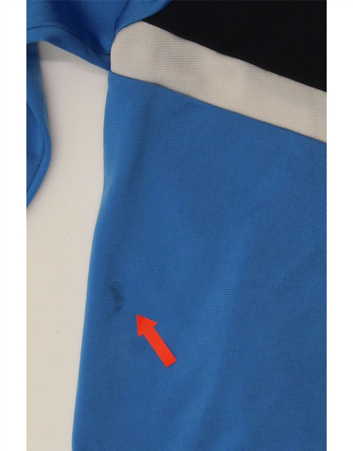 Adidas Jungen-Trainingsanzug-Top-Jacke, 11–12 Jahre, blaues Colourblock-Polyester
