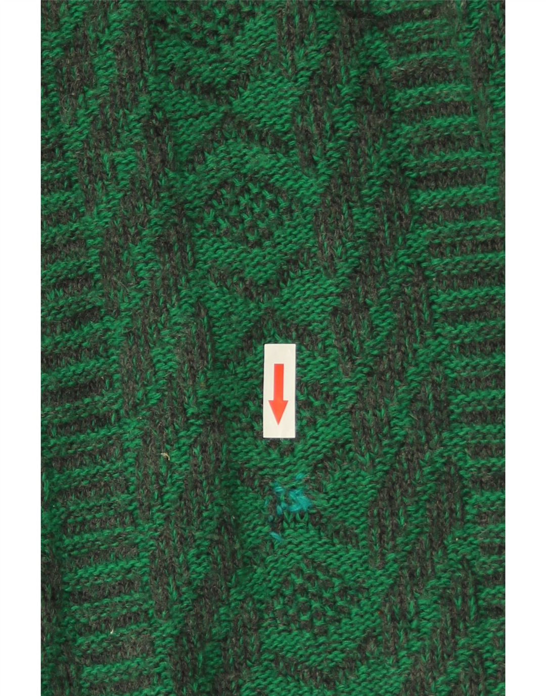 Vintage Herren Pullover mit Rundhalsausschnitt, mittelgrün, geometrisch