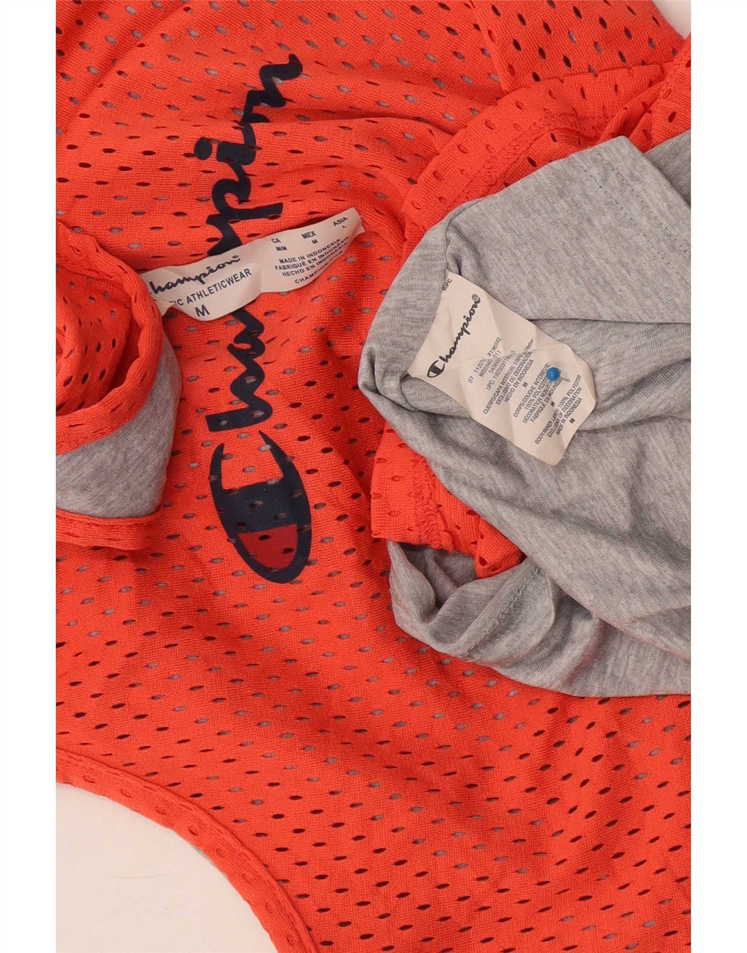 Champion Womens Athletic Fit Graphic Tank Top UK 14 Medium Orange Polyester