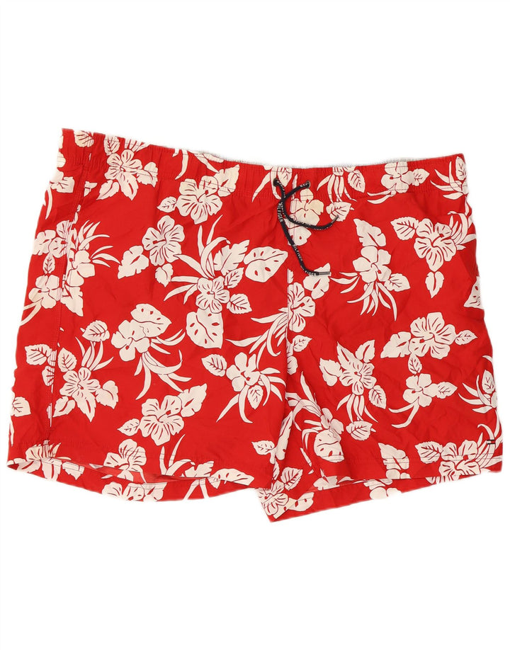 TOMMY HILFIGER Herren Badeshorts 2XL Rot Blumenmuster Polyester