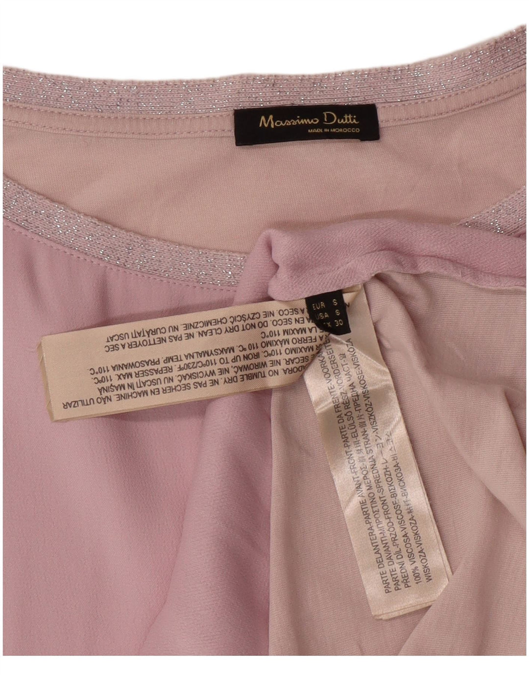 MASSIMO DUTTI Damen-Blusenoberteil in Übergröße, Gr. 10, klein, Rosa, Farbblock