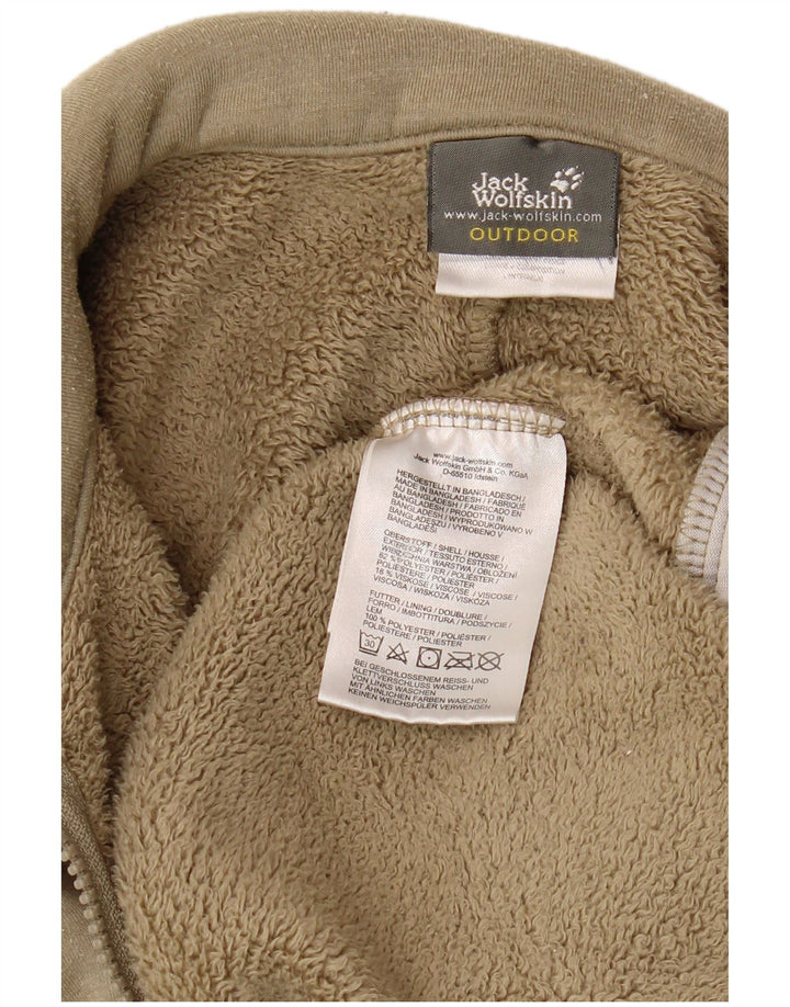JACK WOLFSKIN Damen Sherpa-Trainingsanzug-Top-Jacke UK 14 Medium Khaki