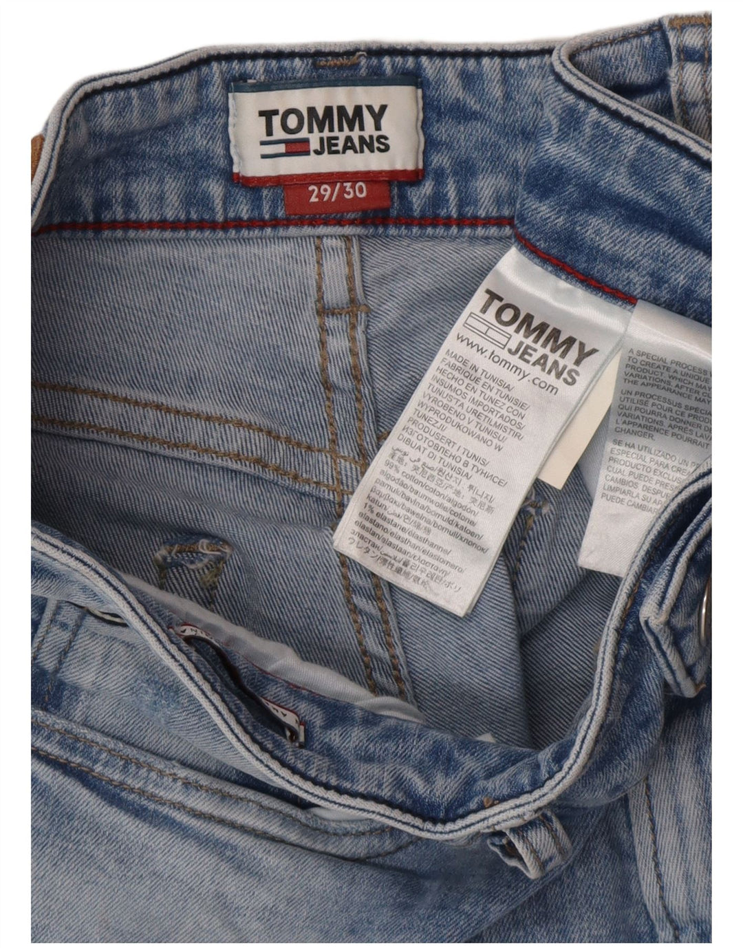 TOMMY HILFIGER Herren Slim Jeans W29 L30 Blaue Baumwolle