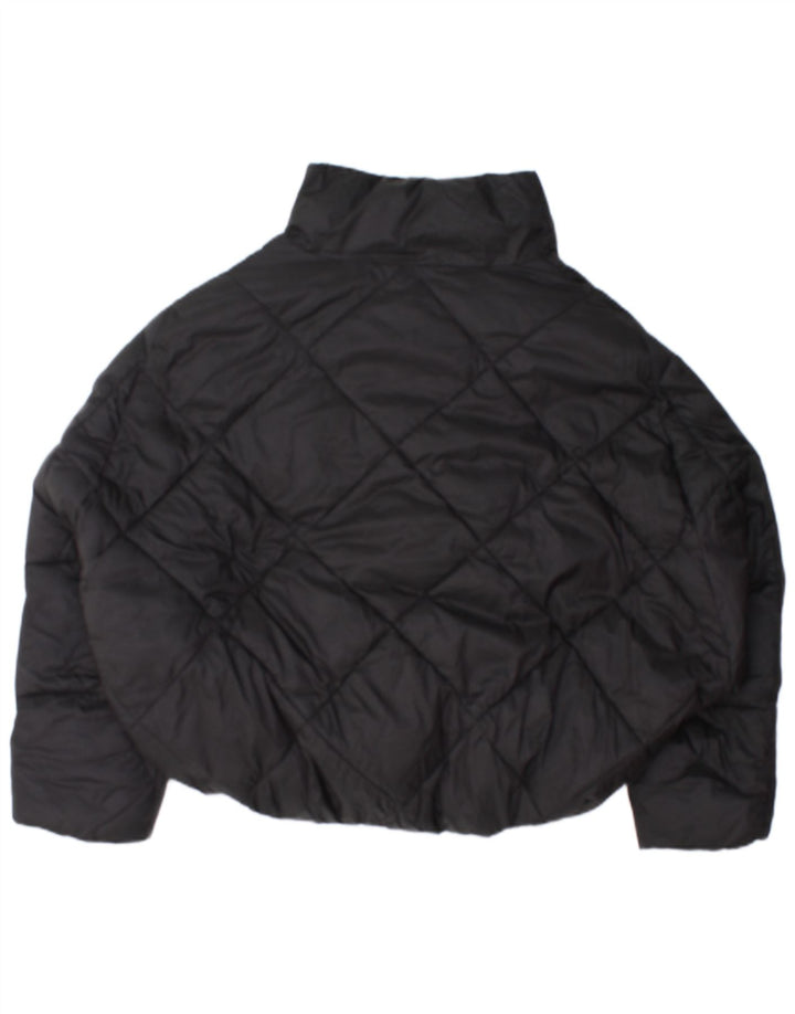 ZARA Damen Übergroße wattierte Jacke UK 16 Large Schwarz Polyester
