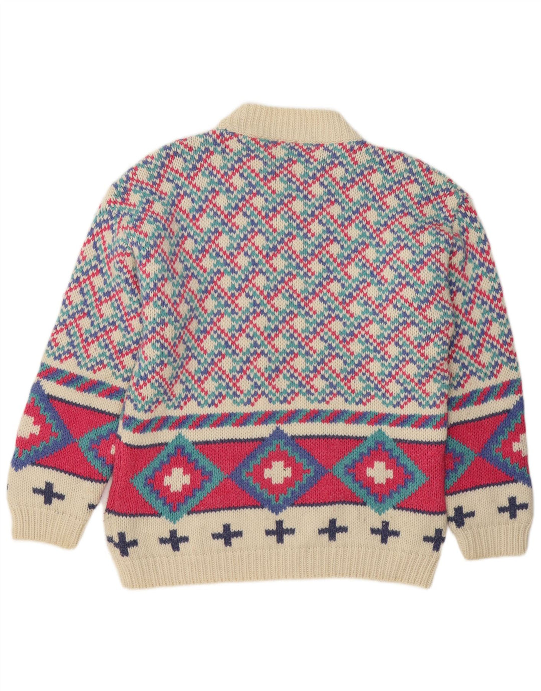 Mauna Kea Herren-Pullover mit Rundhalsausschnitt, mittelgroß, mehrfarbig, geometrisch