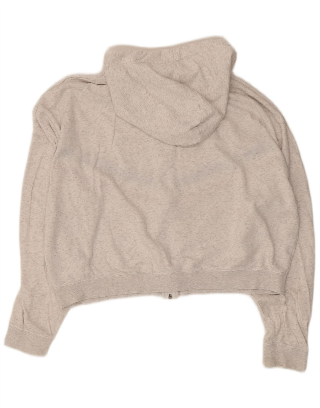 Nike Womens Crop Oversized Zip Hoodie Pullover UK 14 Mittelgrau gestreift