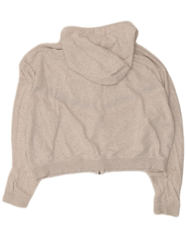 Nike Womens Crop Oversized Zip Hoodie Pullover UK 14 Mittelgrau gestreift