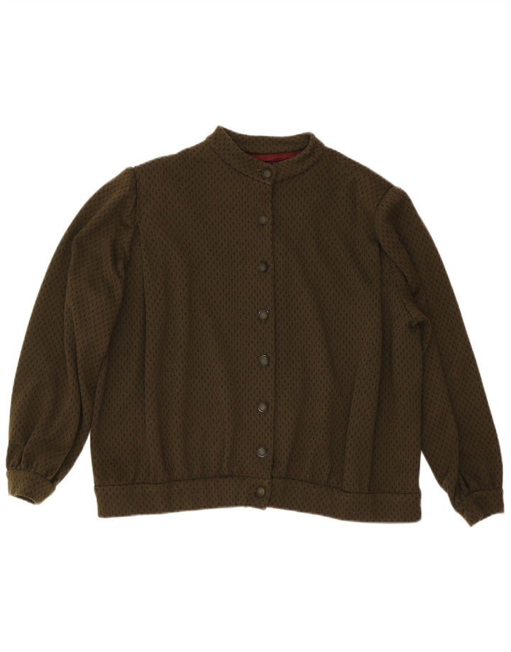 Vintage Damen Bomberjacke UK 20 2XL Khaki gefleckt