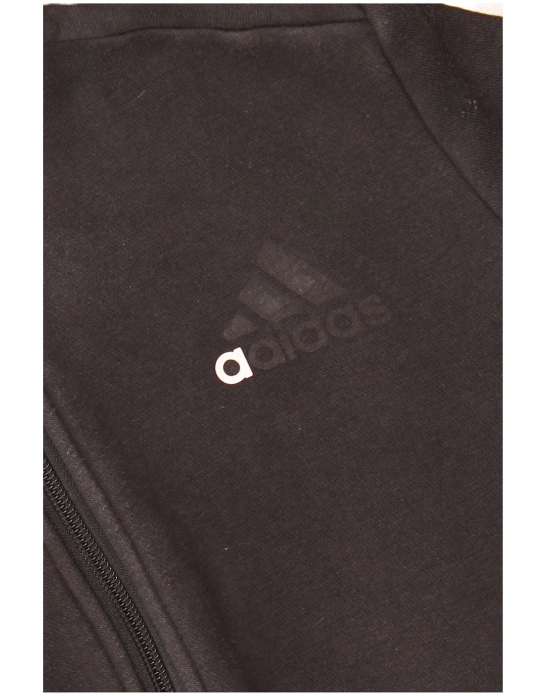 ADIDAS Kapuzenpullover mit Reißverschluss für Jungen, 11–12 Jahre, schwarze Baumwolle