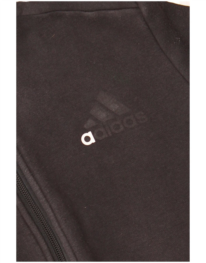 ADIDAS Kapuzenpullover mit Reißverschluss für Jungen, 11–12 Jahre, schwarze Baumwolle