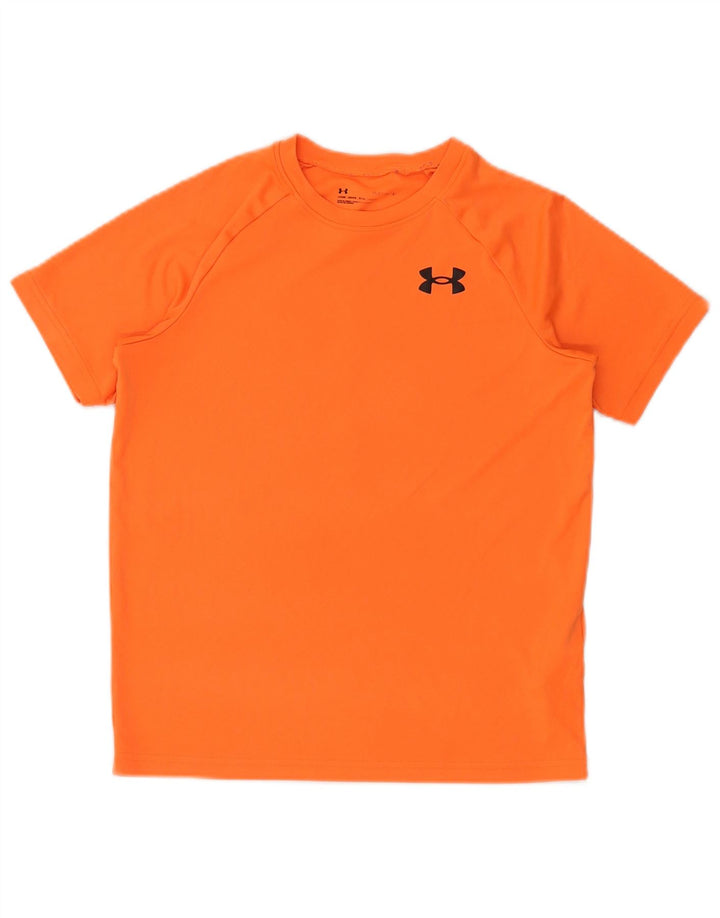 UNDER ARMOUR T-Shirt-Oberteil für Jungen, 11–12 Jahre, groß, orangefarbenes Polyester