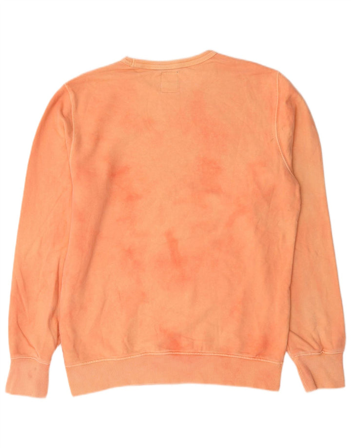 Superdry Herren Sweatshirt Pullover XL Orange Tie Dye Baumwolle
