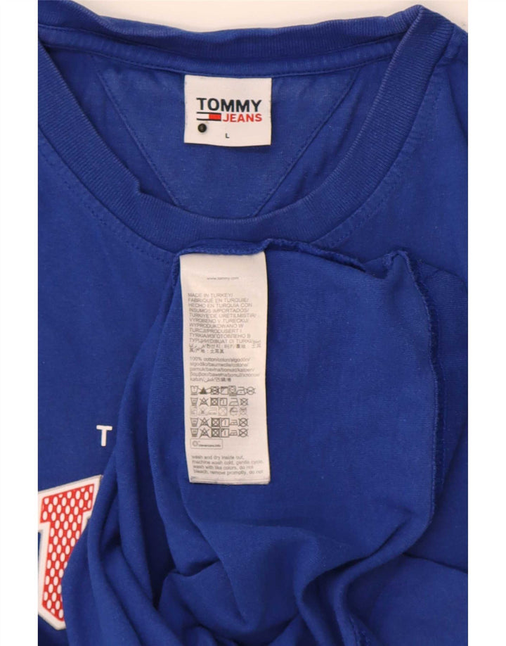 Tommy Hilfiger Herren-T-Shirt mit Grafik, Größe L, Blau