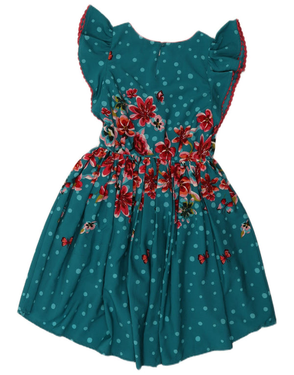 Monsoon A-Linien-Kleid für Mädchen, 12–13 Jahre, blau geblümt, Polyester