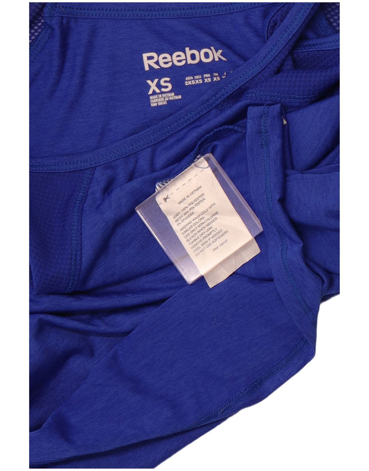 REEBOK Damen-Trägershirt, UK-Größe 8, klein, blau, Polyester, Sport