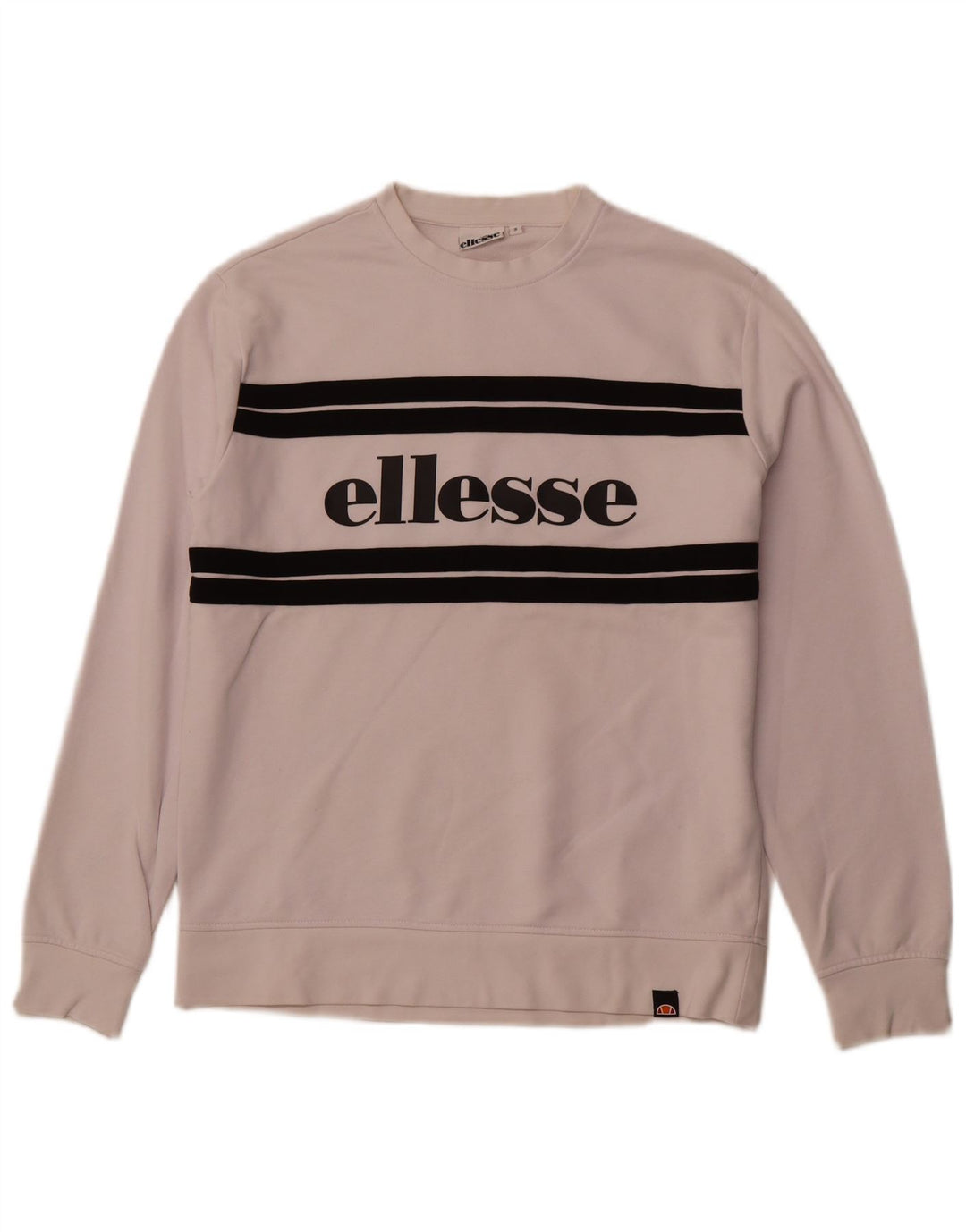 ELLESSE Herren-Sweatshirt mit Grafik, Größe S, Weiß, Farbblock-Baumwolle