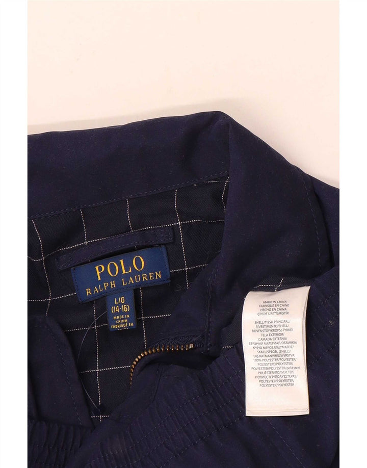 Polo Ralph Lauren Boys Bomber Jacket 14-15 Years Large Navy Blue Polyester