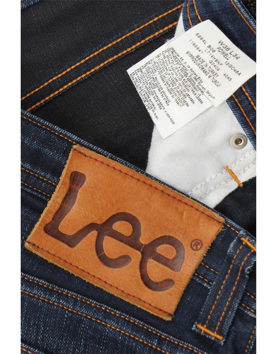 Lee Herren Powell Slim Jeans W36 L34 Marineblau Baumwolle