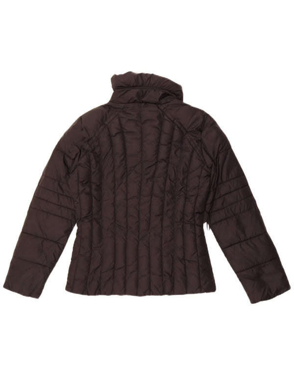 Zara Damen Wattierte Jacke UK 14 Medium Schwarz Polyester