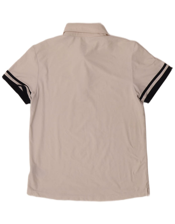 Nike Herren Dri Fit Poloshirt UK 38/40 Mittelweißes Colourblock-Polyester