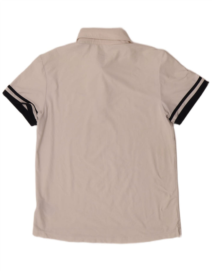 Nike Herren Dri Fit Poloshirt UK 38/40 Mittelweißes Colourblock-Polyester