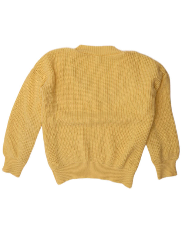 Vintage Damen V-Ausschnitt Pullover Pullover UK 22 3XL Gelb