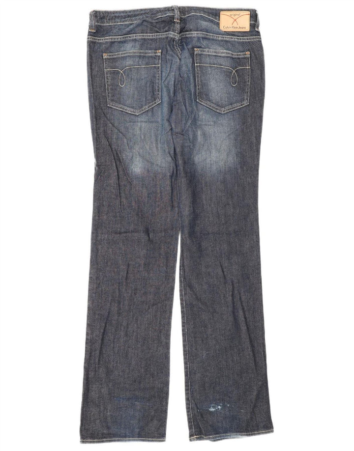Calvin Klein Damen Bootcut Jeans W32 L34 Marineblaue Baumwolle