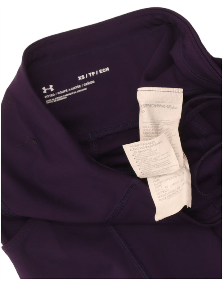 Under Armour Damen Leggings UK 4 XS Lila Polyester
