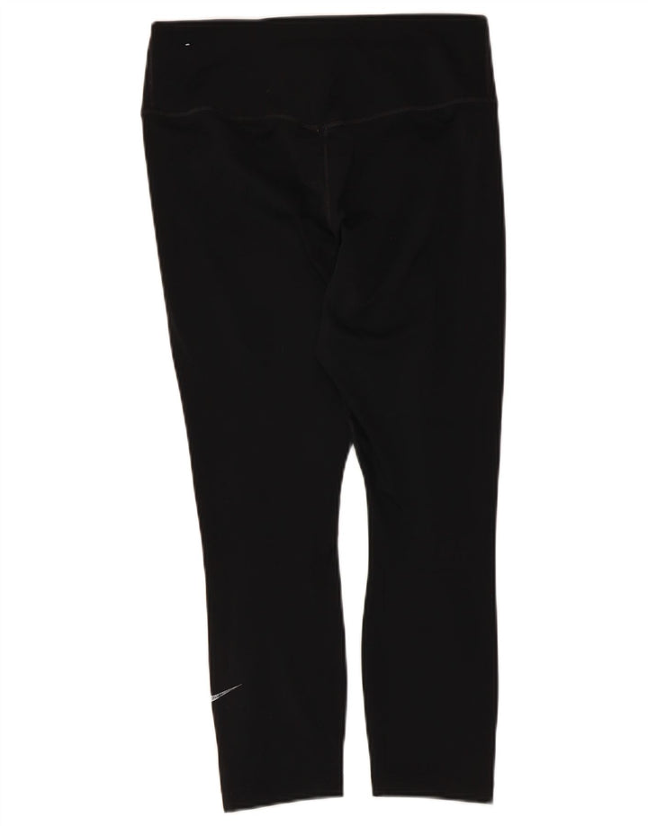 Nike Damen Dri Fit Leggings UK 12 Medium Schwarz