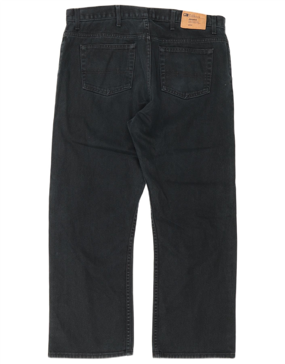 Marks & Spencer Herren Blue Harbor Straight Jeans W38 L29 Schwarze Baumwolle