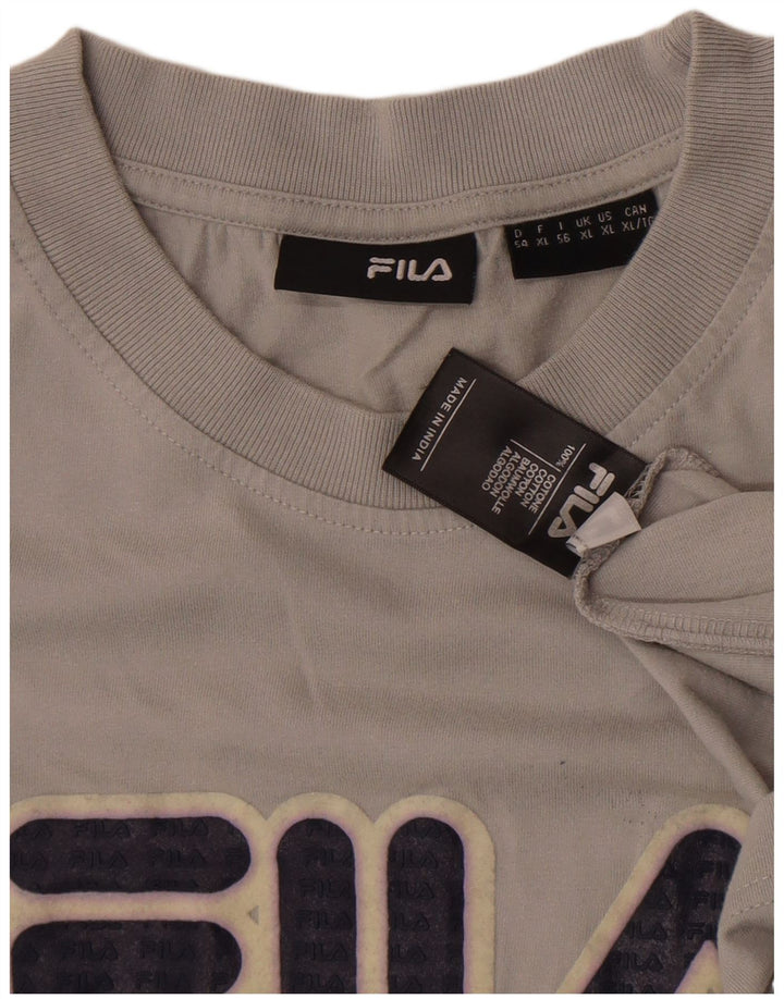 FILA Herren Grafik T-Shirt Top XL Grau Baumwolle