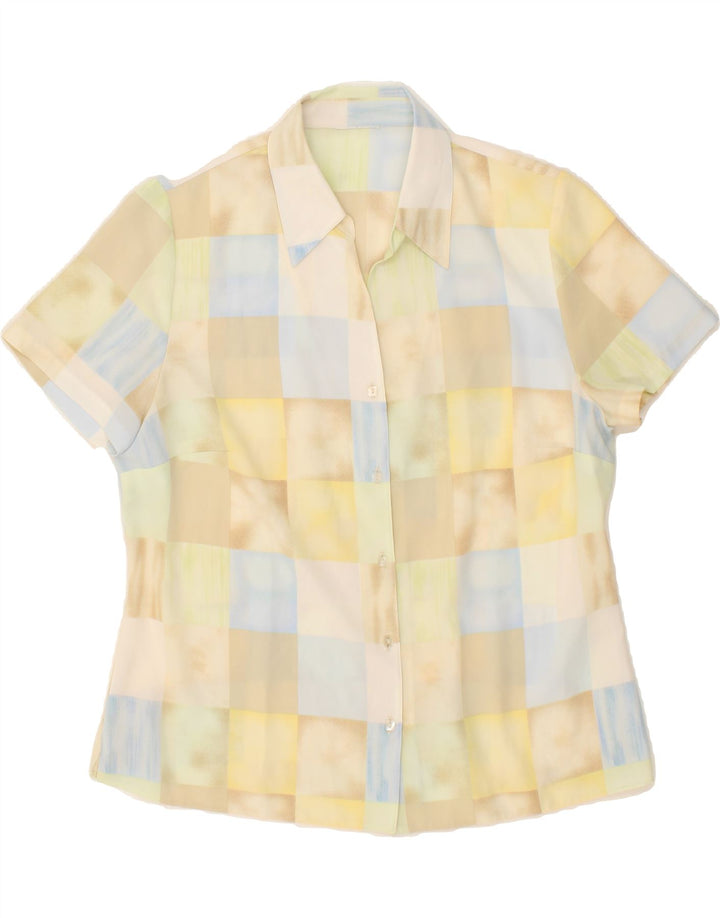 VINTAGE Womens Short Sleeve Shirt Blouse UK 16 Large Multicoloured Check Vintage Vintage and Second-Hand Vintage from Messina Hembry 