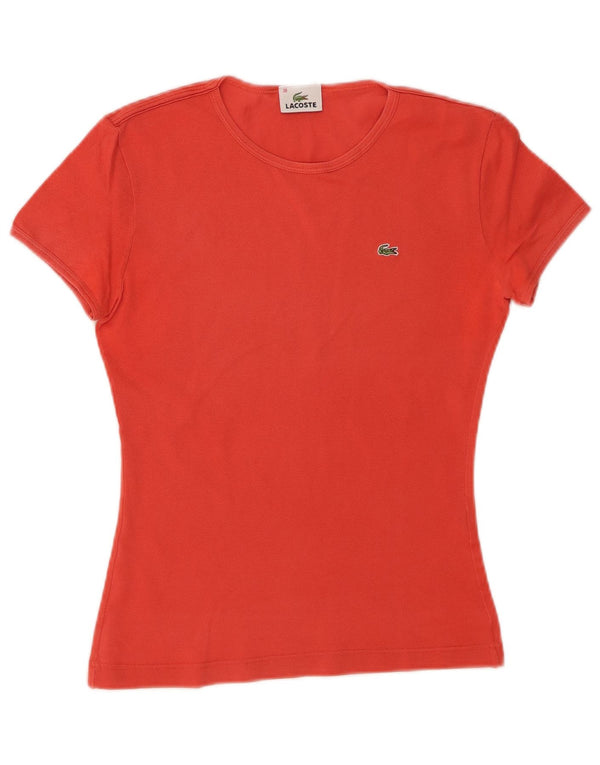 Lacoste Damen T-Shirt Top Größe 38 Mittelorange Baumwolle