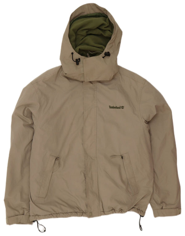 Timberland Mens Hooded Windbreaker Jacket UK 42 XL Grey Cotton