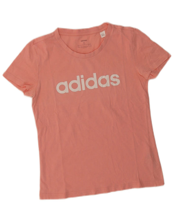 Adidas Damen Grafik T-Shirt Top UK 8/10 Small Rosa Baumwolle