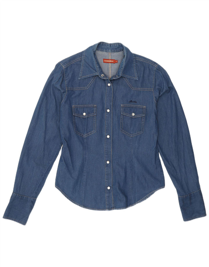 Carrera Damen Jeanshemd UK 12 Mittelblaue Baumwolle