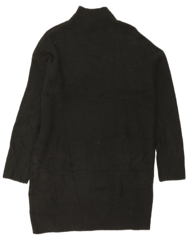 Oasis Langärmliges, übergroßes Pulloverkleid für Damen, UK 14, Mittelschwarz, Acryl